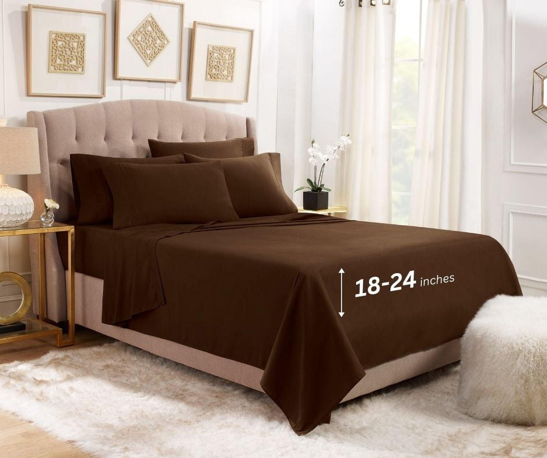 Empyrean Sheet Set (6pc) Microfiber 24" Extra Deep Pocket Bed Sheet Set