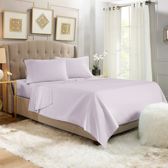 Empyrean Twin Sheet Set (3 PC), 16” Deep Pocket Twin Size Sheet Set, Twin, Gray Lavender