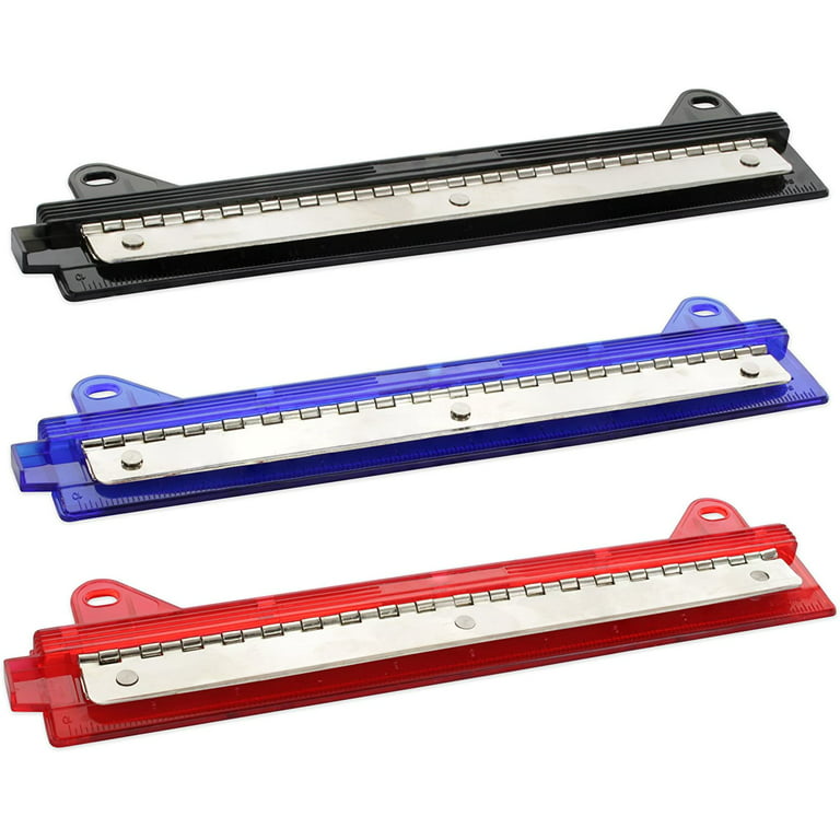 emraw 3 Hole Puncher for Paper, with Punch Tray Plastic Paper Hole Punch,  with Ruler Fits 3 Ring Binder, Perfect for School, Office