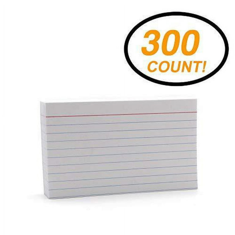 Emraw 300 Sheets White Index Cards - Durable Ruled Index Cards, Note Cards  Perfectly Sized for Writing Notes, Large Index Cards for School, Home and
