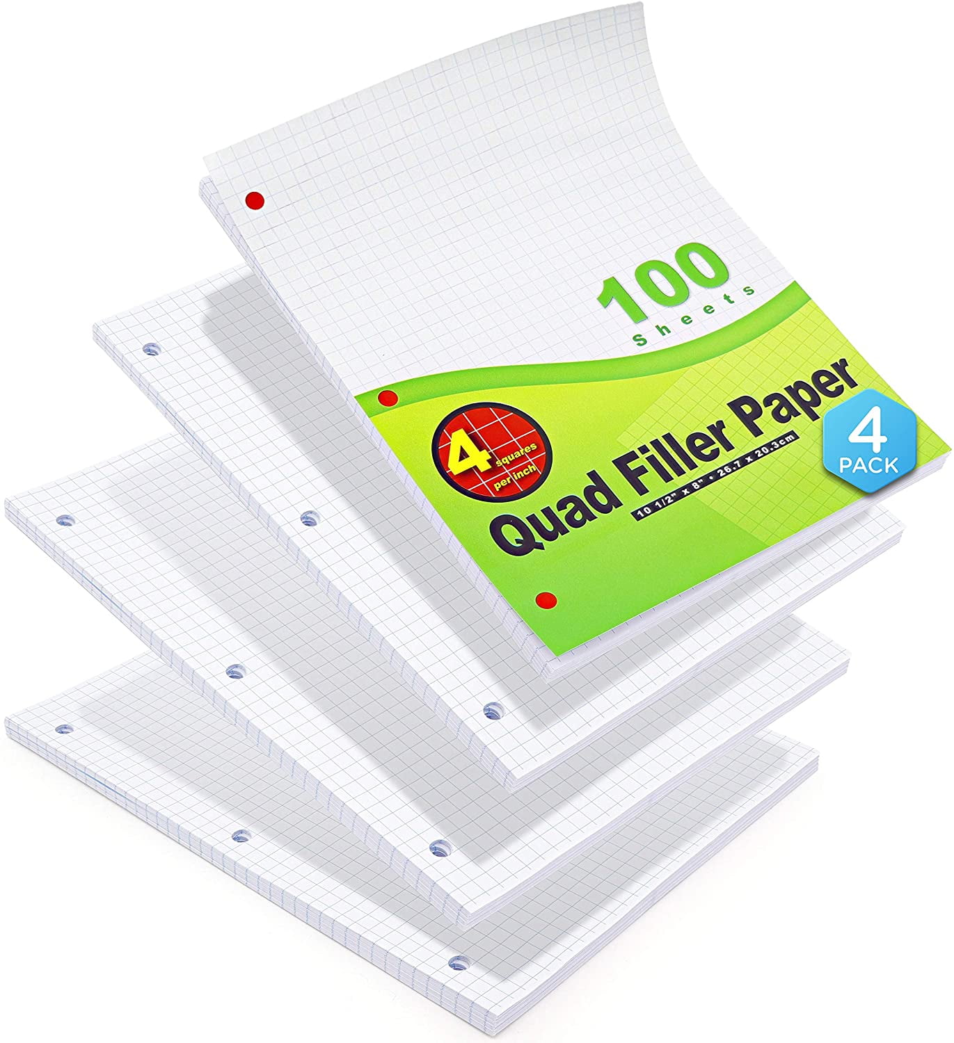 Emraw 41" Filler Paper Quad Ruled Loose Leaf Filler Papers Comes with