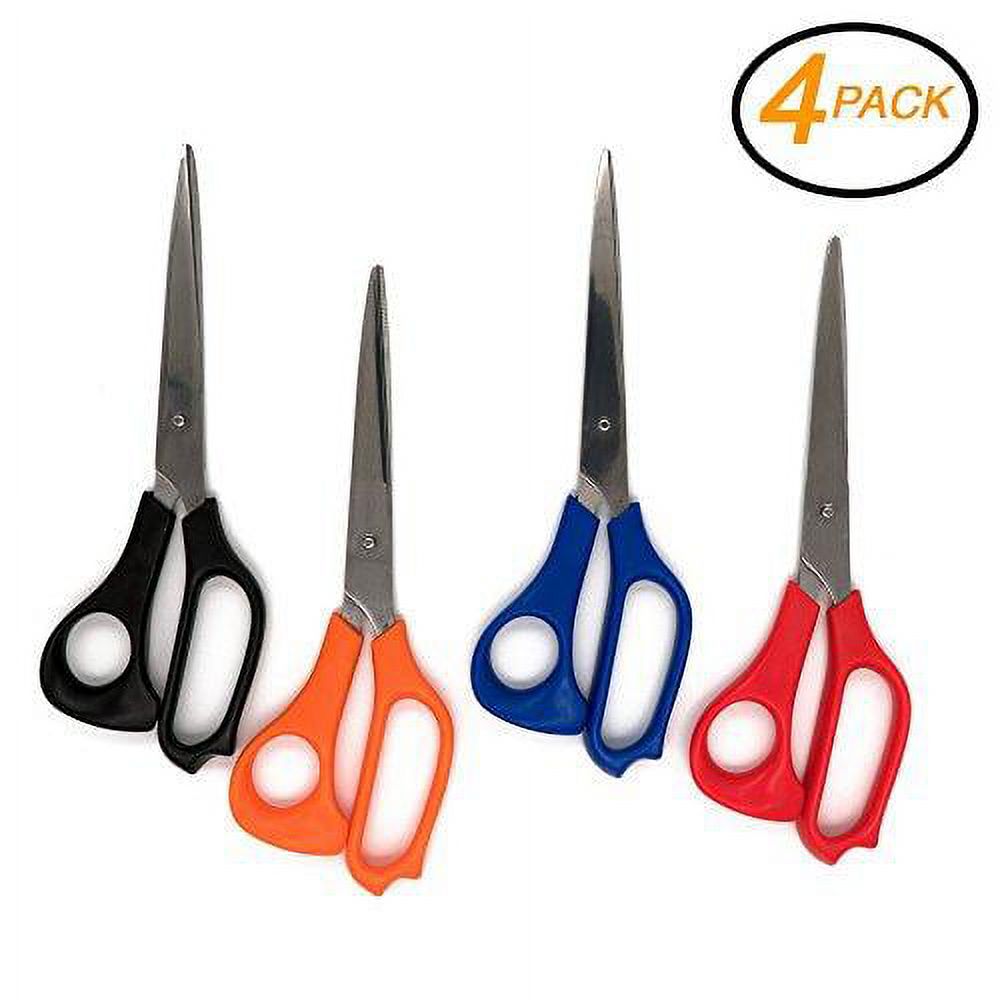Emraw 8 Straight Handle Stainless Steel Scissors Soft Comfort Grip ...