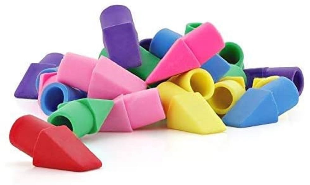 Emraw Assorted Neon Pencil Top ErasersBulk (50 Count Per Pk6Pk