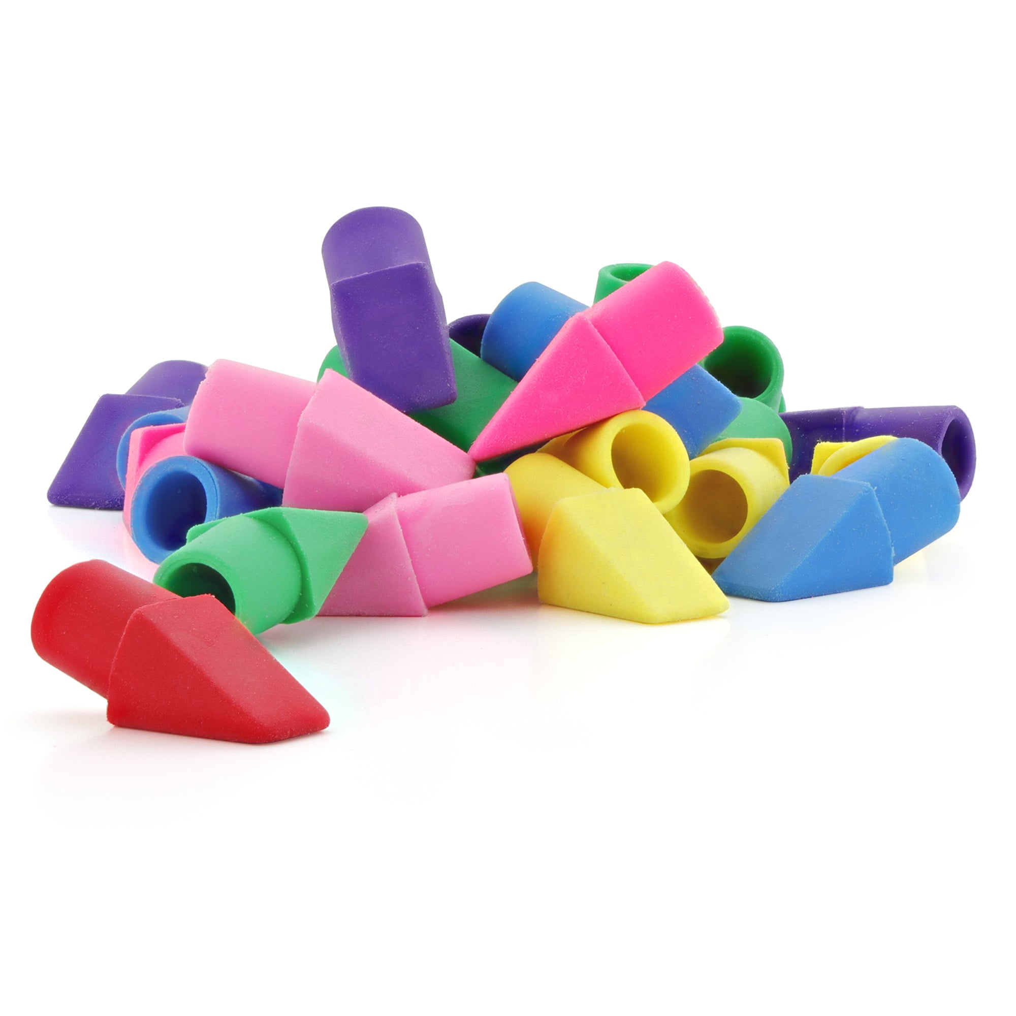 550 Pcs Pencil Erasers Set 50 Pcs Pink Erasers and 500 Pencil Erasers  Toppers for Kids Teachers Neon Colors Pencil Eraser Caps Erasers Tops Bulk