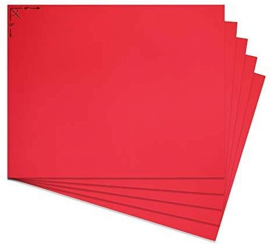 Emraw Poster Board Lightweight Craft Backing Boards for Presentations Office Sign Blank Painting Board Smooth Surface Poster Sheets for School Pack of 5 (Red)