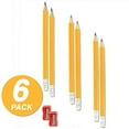 thumbnail image 1 of Emraw Pre Sharpened Triangular Pencils with Bonus Sharpener, #2 HB Lead, Yellow, 6 Count, 2 Pack, 1 of 3