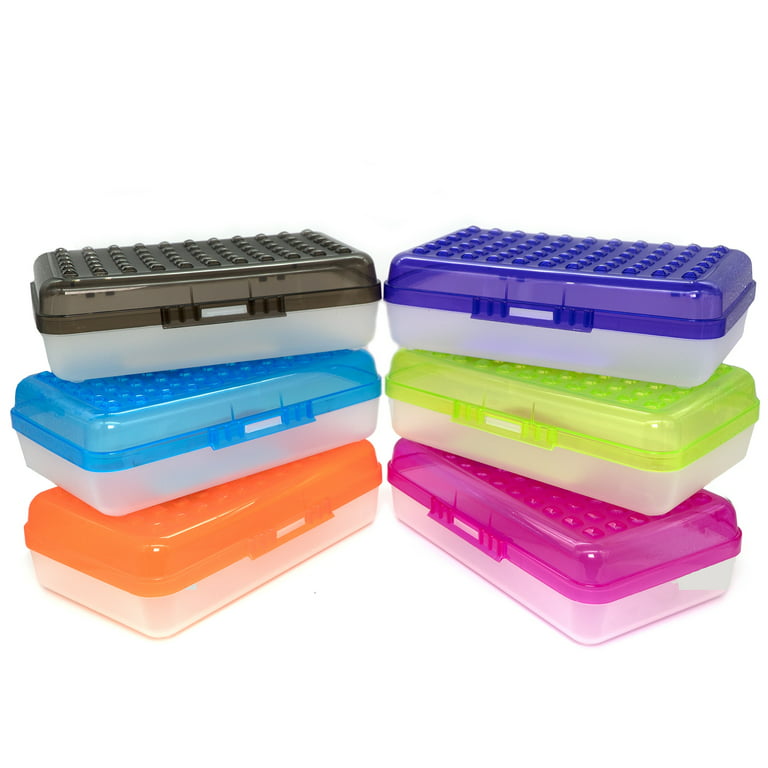 Clear Color Plastic Student Pencil Box Case Holder with Removal Dividers -  AliExpress