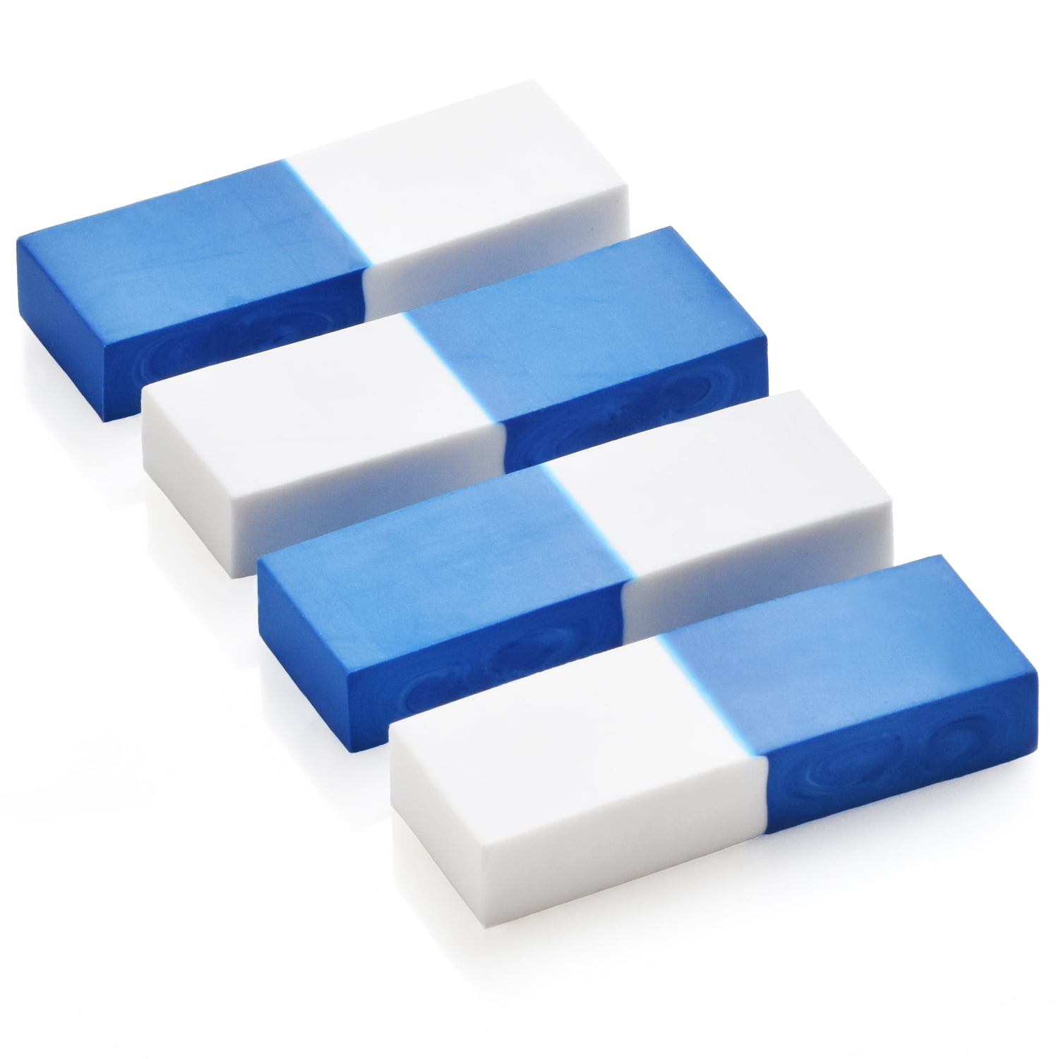 School Smart Vinyl Block Erasers, 2-1/2 x 7/8 x 1/2 Inches, White, Pack of  20 