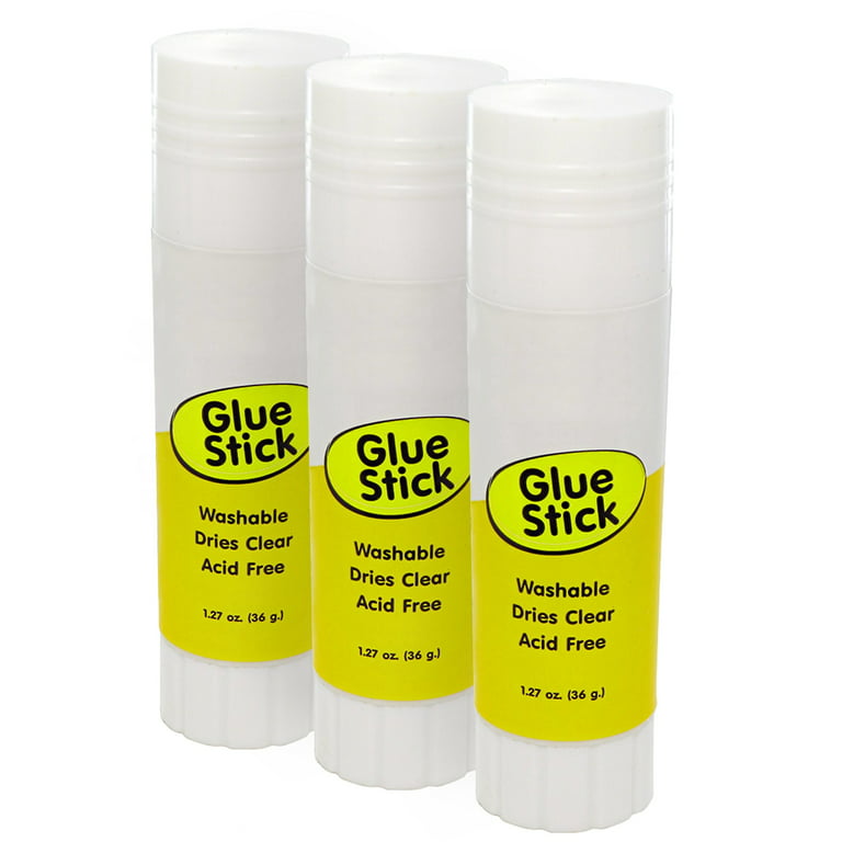 Emraw Washable Glue Stick Dries Clear Permanent Adhesive All Purpose Bulk  School Jumbo Glue Sticks Smooth Wrinkle Acid Free Sticks for Papers Photos