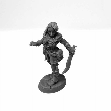 Emrul Gozgul Half-Orc Rogue Miniature 25mm Heroic Scale Figure 3D Printed Dungeon Dwellers Reaper