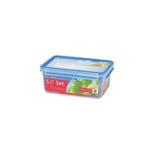 Emsa Clip and Close 5 Piece Storage Set, 5, 8.5, 18.5, 34, 125-Ounces