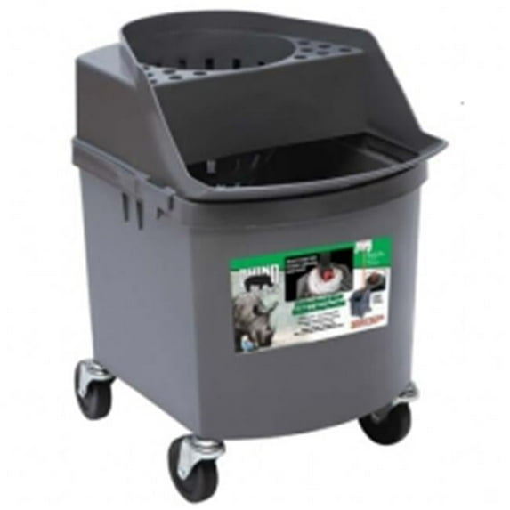 Emsco Commercial Products Rhino Mop Bucket with Wringer Metal-Free Inmate Safe for Corrections Facilities - Gray
