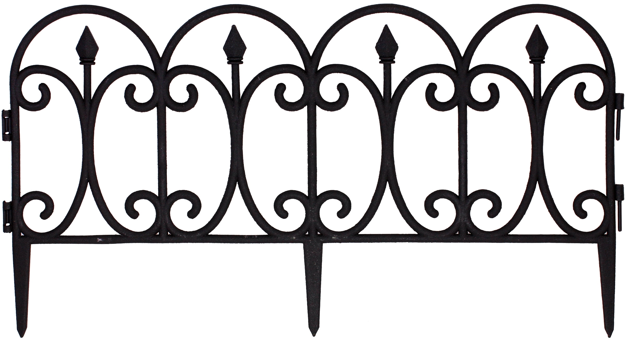 Emsco Group 13" x 24" Black Polyethylene Fleur-de-Lis Garden Border Edging