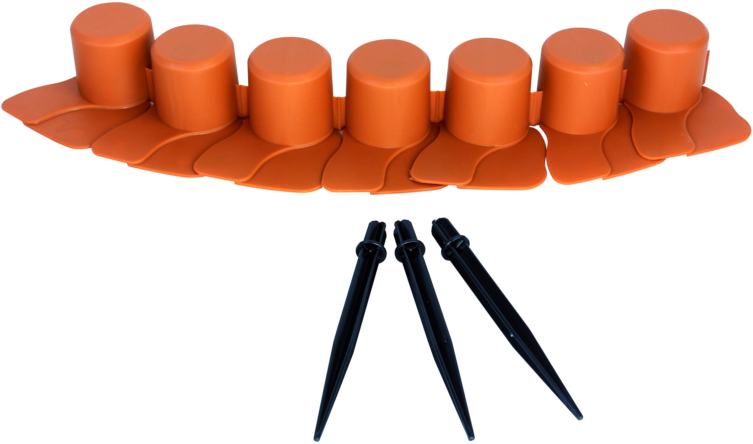 Emsco Group 2.5" x 21" Orange Polyethylene Garden Border Edging, 4 Pieces
