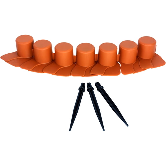 Emsco Group 2.5" x 21" Orange Polyethylene Garden Border Edging, 4 Pieces