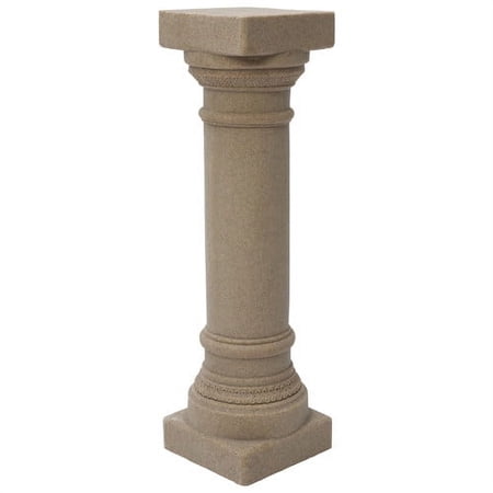 Emsco Group 32" Greek Column Garden Statue, Natural Sandstone, Resin, Lightweight