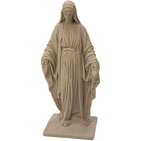 Emsco Group Virgin Mary Statue, Sandstone Appearance, Resin, Lightweight, Outdoor Religious Statue