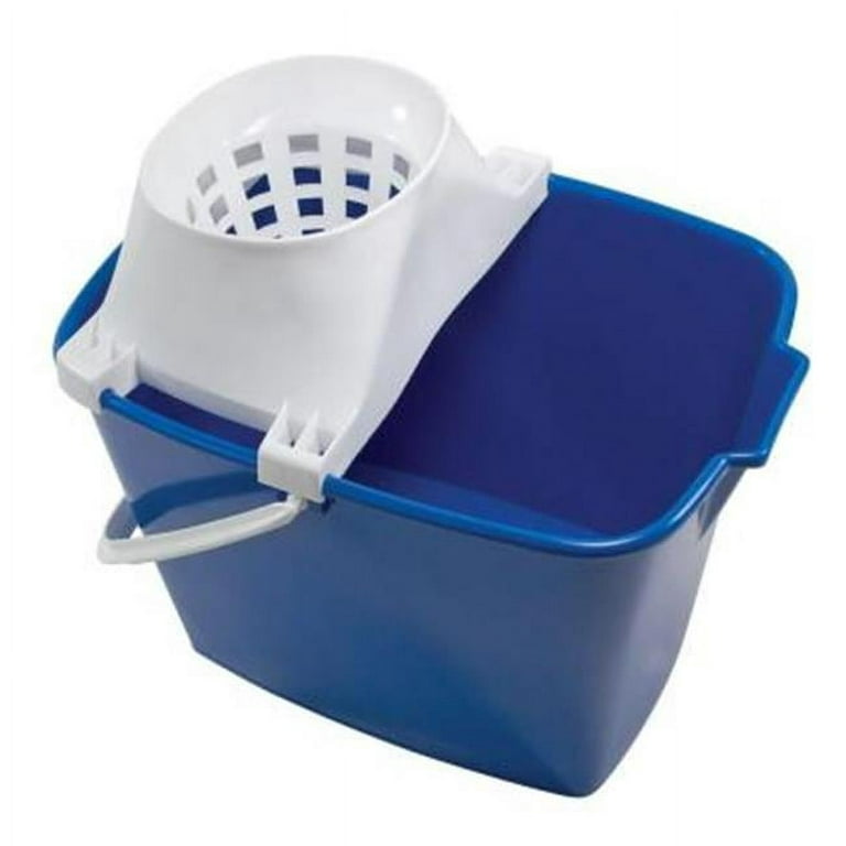 EmscoGroup 6572 Rectangular Mop Bucket With Mop Twister- 15 Quart