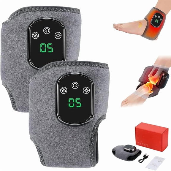 Emsence Triple Therapy Foot Massager (2pcs) – Upgrade 3 Vibration Modes & 5 Heat Levels, Wireless Portable for Home/Office/Travel