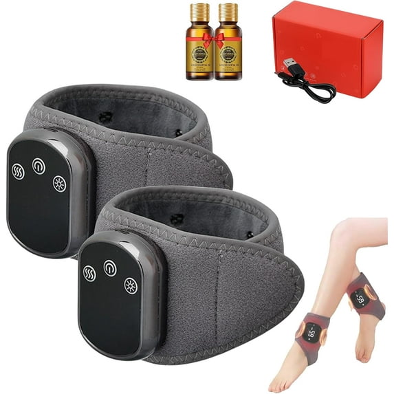 Emsence Triple Therapy Foot Massager - 3-in-1 Heated Massager for Ankle/Wrist/Knee, 3 Vibration Modes & 5 Heat Settings, Adjustable Strap - Portable Wireless Pain Relief