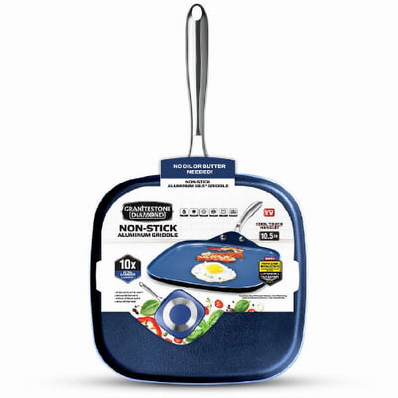 Emson Div. Of E. Mishon Granite Stone Blue 10.5" Griddle Pan Granite