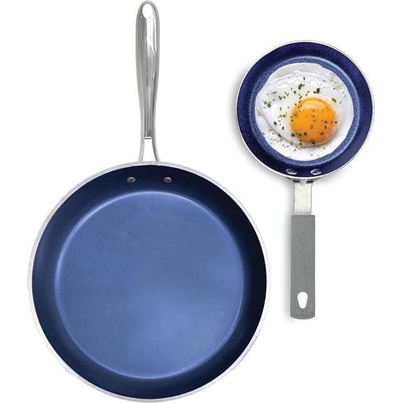 Granitestone Non Stick Frying Pans Nonstick 10 Inch Frying Pan & 5.5 Inch Egg Pan Nonstick Frying Pans & Egg Frying Pan for Cooking with Mineral/Diamond Coating, Oven/Dishwasher Safe, Non Toxic
