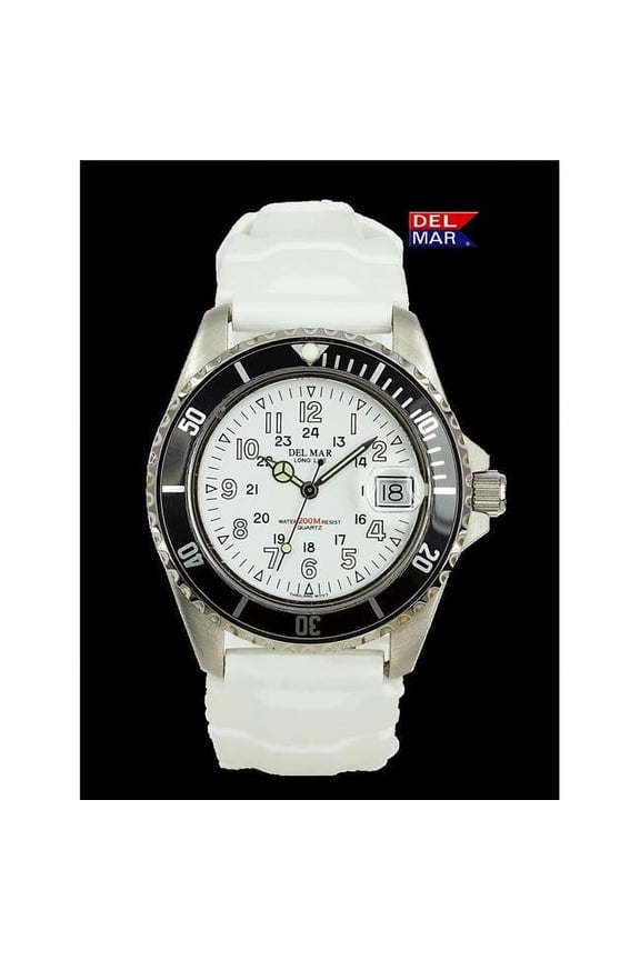 50268 Del Mar Unisex White 24 Hr Dial and White Strap8