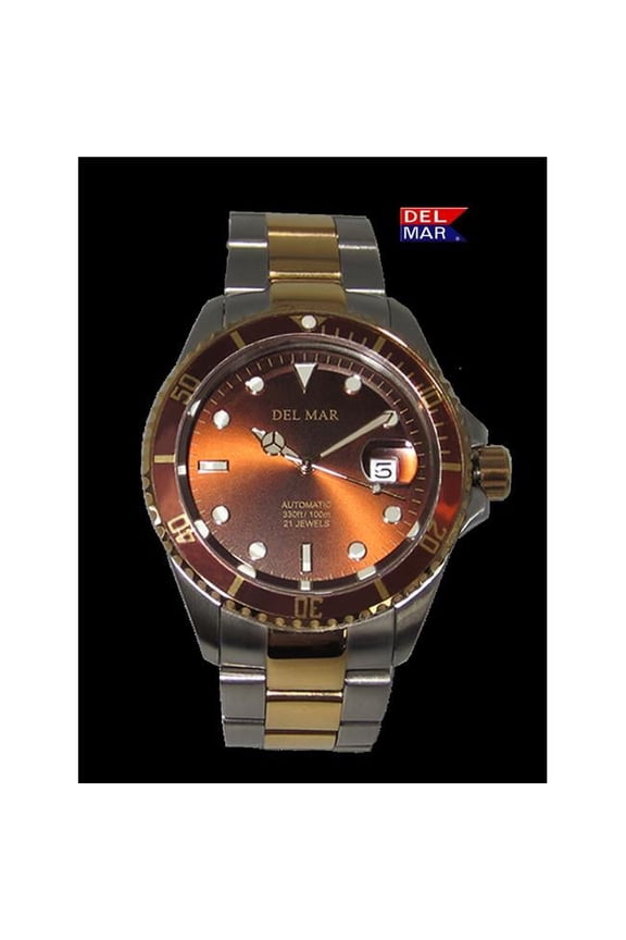 Co 50389 Del Mar Men's Premier Automatic Watch Bronze Dial Two Tone SS Band 9