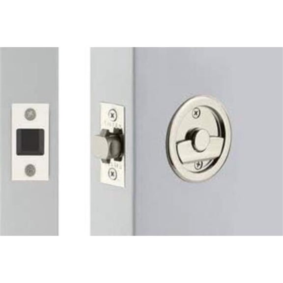 Emtek 2145US3 Tubular Pocket Door Lock - Round Privacy, Polished Brass