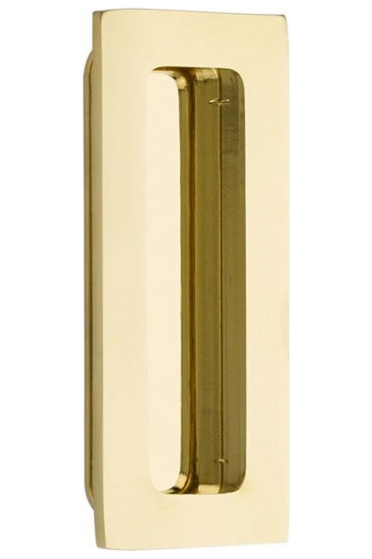 Emtek 220304 Modern Rectangular 4" Tall Rectangular Flush Door Pull - Brass