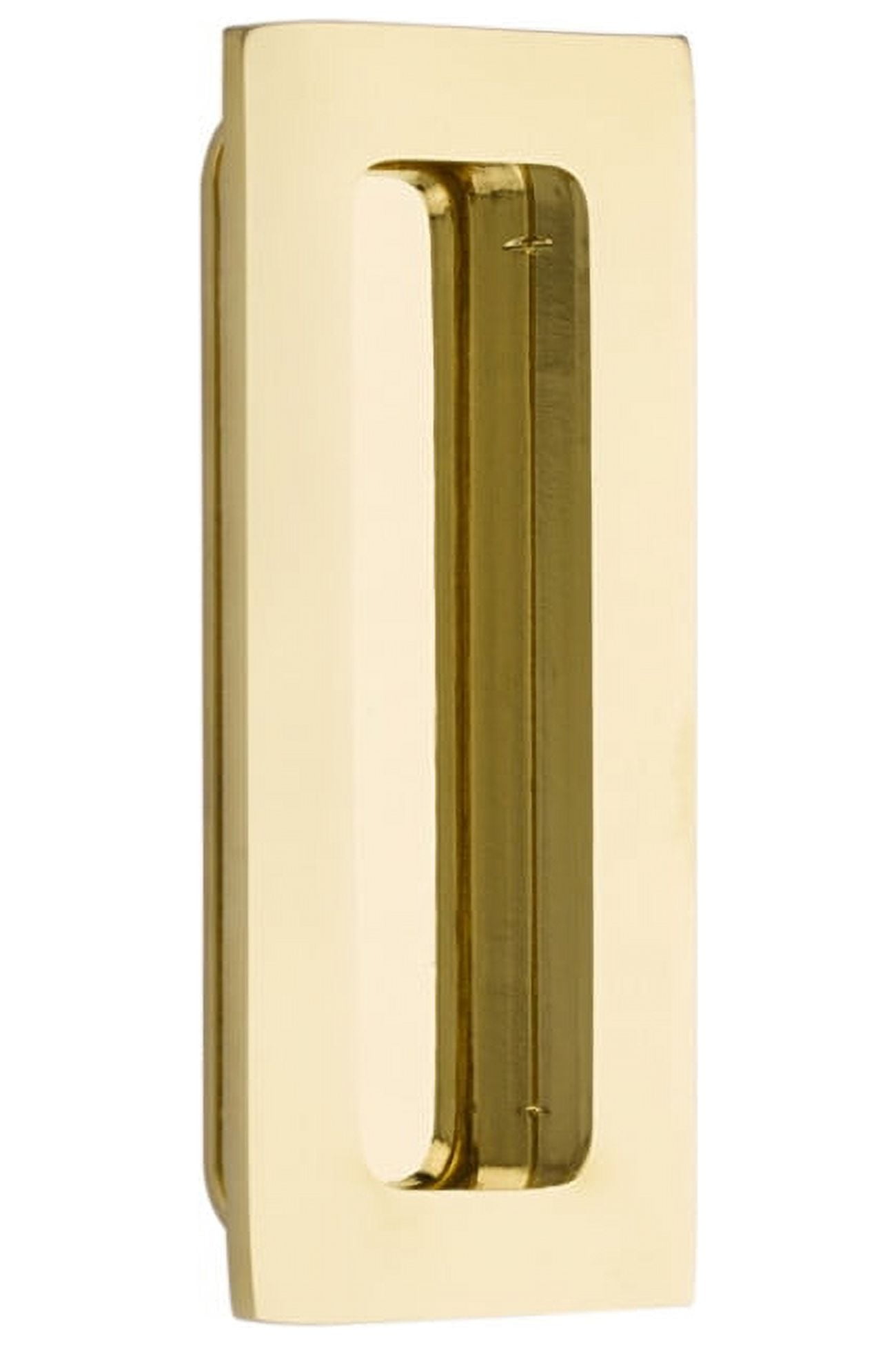 Emtek 220304US3 4 in. Modern Rectangular Flushpull - Polished Brass