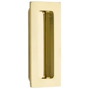 Emtek 220304 Modern Rectangular 4" Tall Rectangular Flush Door Pull - Brass