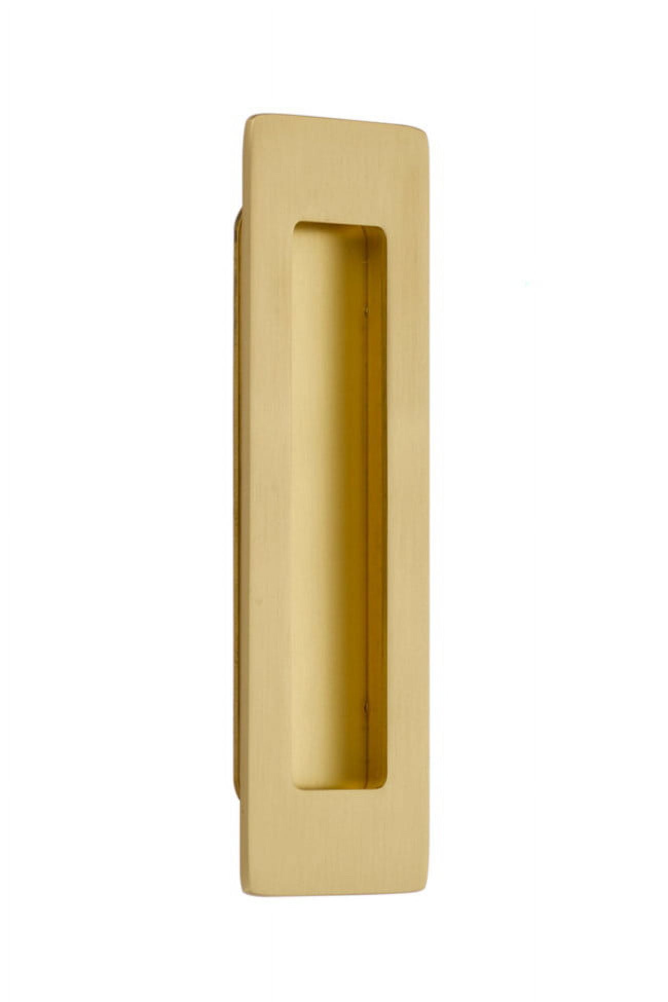 Satin Brass 6-Inch Modern Rectangular Flush Door Pull