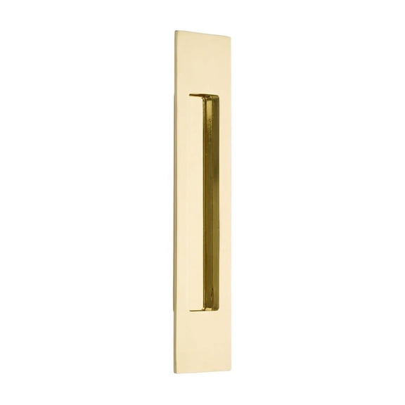Emtek 220310 Modern Rectangular 10" Tall Rectangular Flush Door Pull - Brass