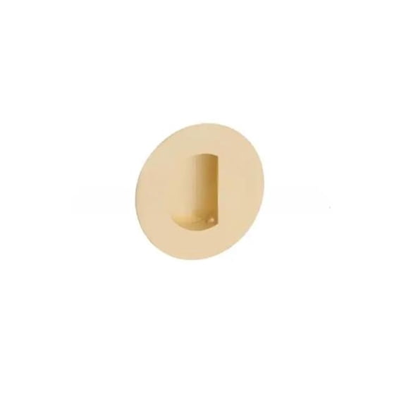 Emtek 222351US4 3 in. Round Flush Pull with Half Moon Pocket, Satin Brass