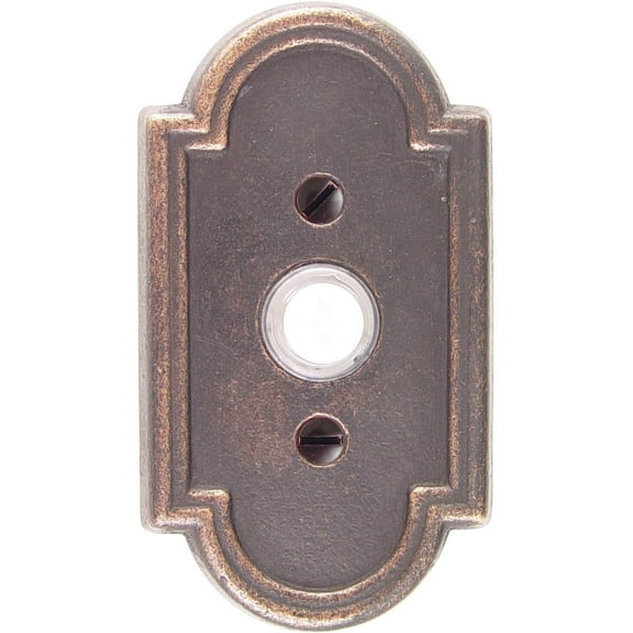 Emtek 2411 4-1/2" Height #11 Style Bronze Lighted Doorbell Rosette from the Lost, Medium Bronze