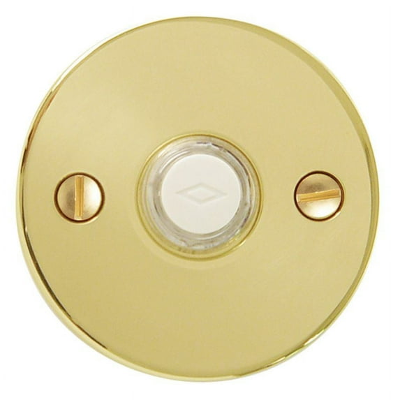 Emtek 2458 2-1/2" Diameter Disk Style Brass Lighted Doorbell Rosette From The Brass Modern