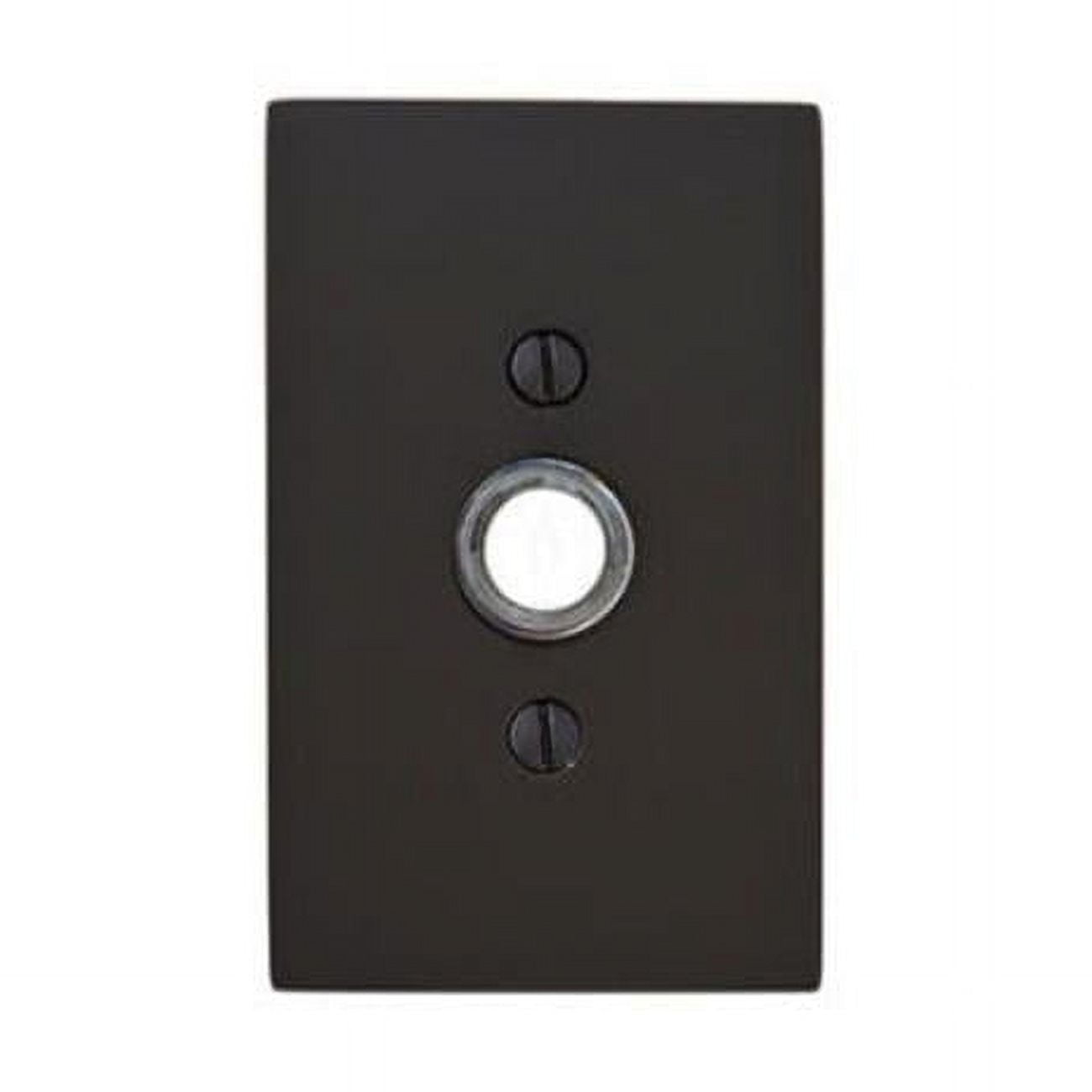 Emtek 2463US19 Doorbell Button Modern Rectangular Rose, Flat Black