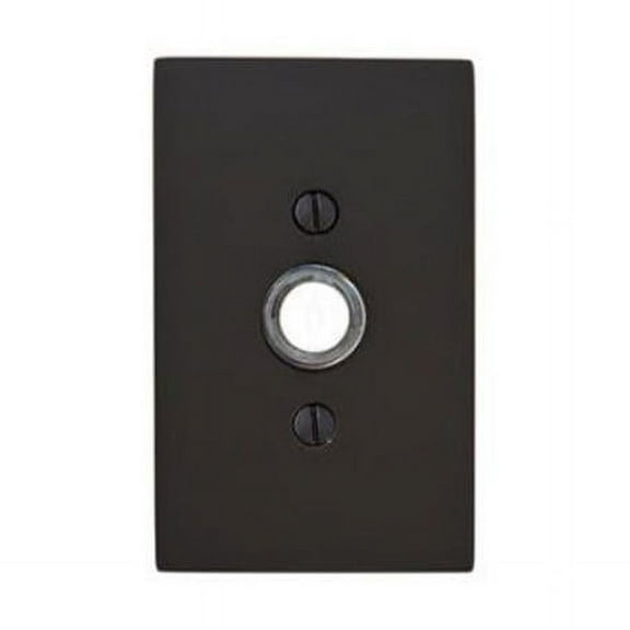 Emtek 2463US19 Doorbell Button Modern Rectangular Rose, Flat Black