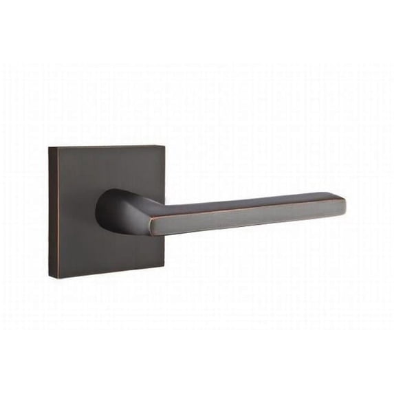 Emtek 5110HLOUS10BLH Helios Lever Left Hand Passage with Square Rose, Oil Rubbed Bronze