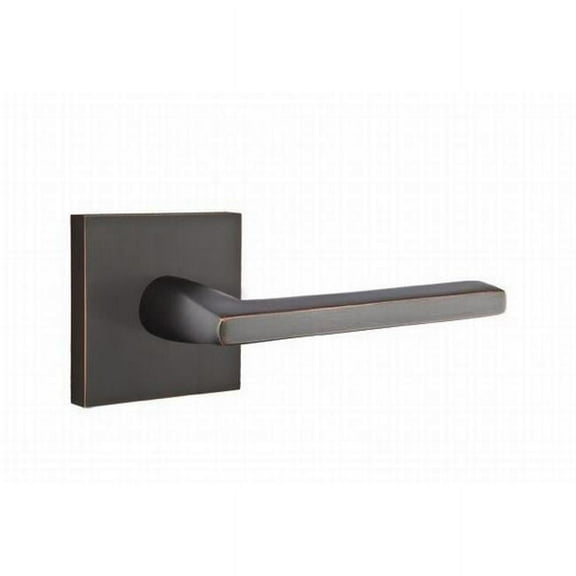 Emtek 5110HLOUS10BRH Helios Lever Right Hand Passage with Square Rose, Oil Rubbed Bronze