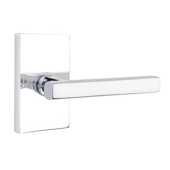 Emtek 5112FRLUS26LH 2.375 in. Freestone Left Hand Backset Passage Lever with Modern Rectangular Rose for 1.25 To 2 in. Door - Polished Chrome Finish