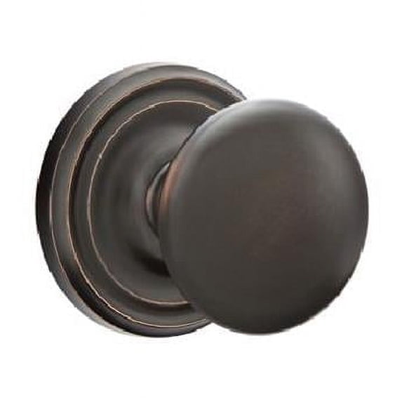 Emtek 8050PUS10B Providence Knob Dummy Pair with Regular Rose, Oil Rubbed Bronze
