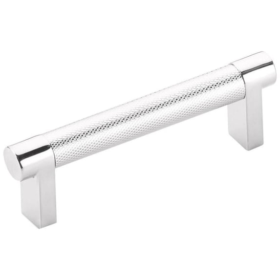 Emtek 84052.RECUS26.KNUS26 Knurled 3-1/2" Center To Center Bar Cabinet Pull - Polished