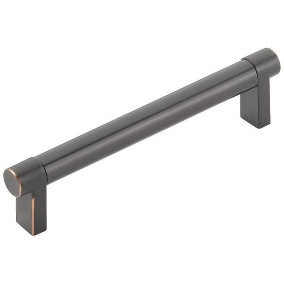 Emtek 84054.RECUS10B.SMUS10B Rectangular Stem Smooth Cabinet Pull with 5 in. Center to Center, Oil Rubbed Bronze