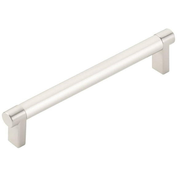 Emtek 84055.RECUS15.SMUS15 6 in. Center to Center Rectangular Stem Smooth Cabinet Pull - Satin Nickel