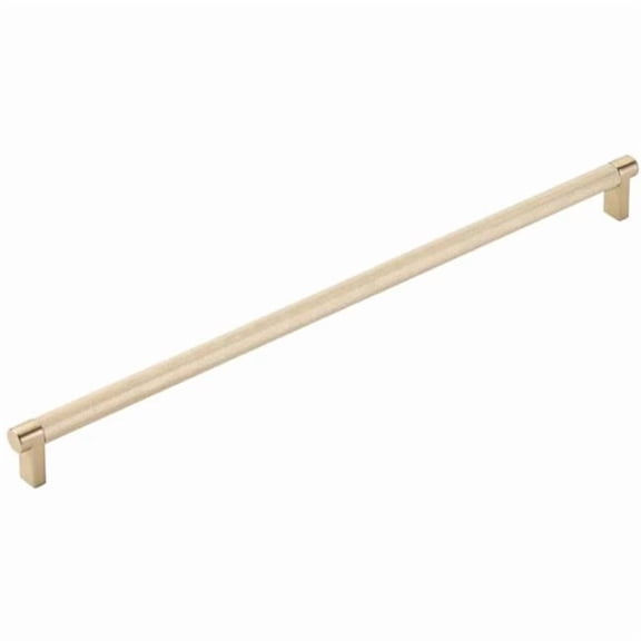 Emtek 84071.RECUS4.KNUS4 18 in. Center To Center Rectangular Stem Knurled Bar Select Appliance Pull - Satin Brass Finish