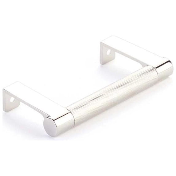 Emtek 84080.EDGRUS14.KNUS14 Knurled 3-3/4" Center To Center Handle Cabinet Pull - Polished
