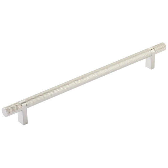 Emtek 84157.RCBUS15.KNUS15 Knurled 10" Center To Center Bar Cabinet Pull - Satin Nickel /