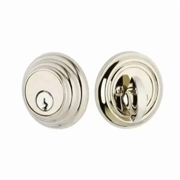 Emtek 8455US3NL 2.375 & 2.75 in. Low Profile Single Cylinder Deadbolt with Backset for 1.75 in. Door - Unlacquered Brass Finish